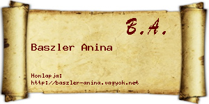 Baszler Anina névjegykártya